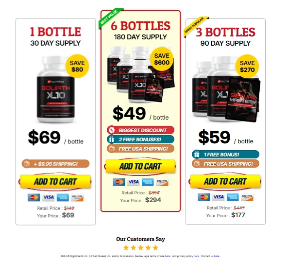 Goliath XL10 supplement, Goliath XL10 price